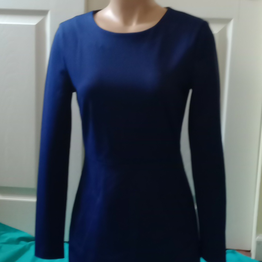 Diane Von Furstenberg Classic Navy Long Sleeve Dress, Size 4 - Picture 4 of 8